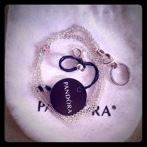 Pandora Knotted Hearts Necklace NEW